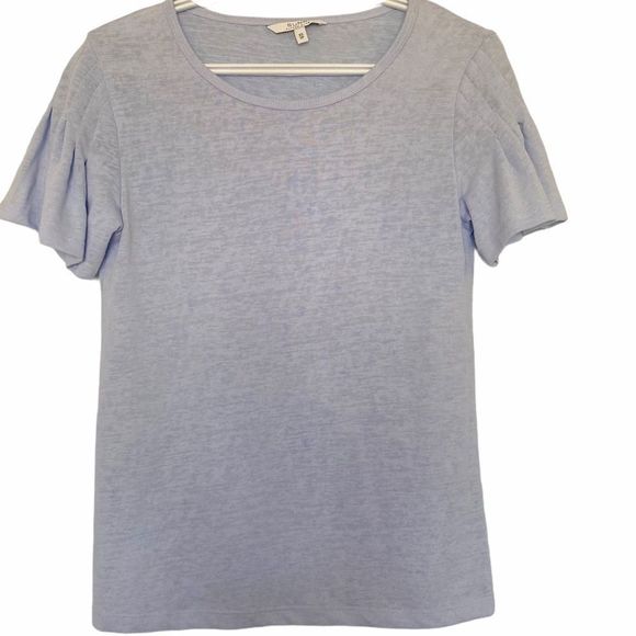 Alfred Sung pleated sleeve short sleeve shirt top - Picture 1 of 4